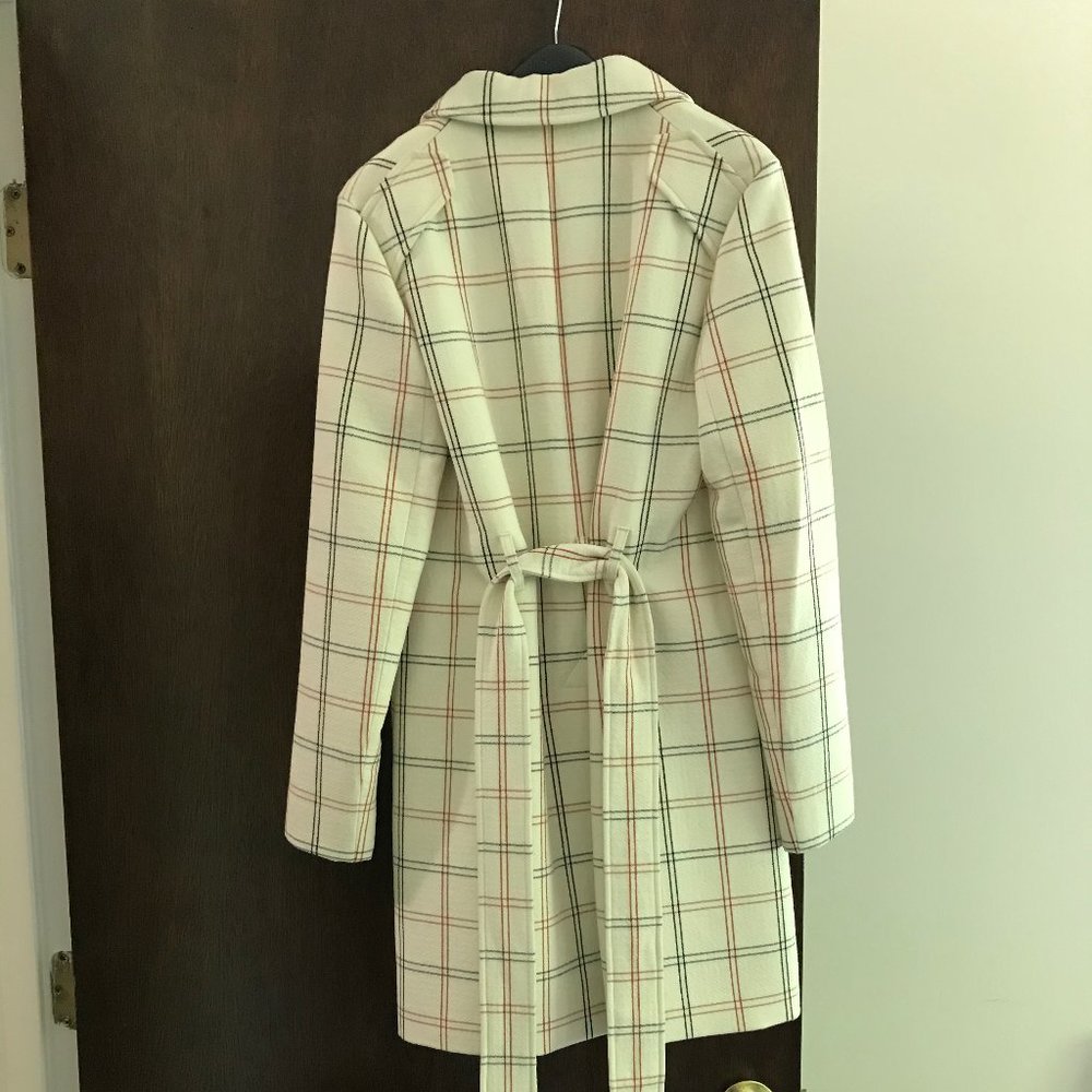 coat, Theory, overcoat, plaid coat, plaid coat - Picture 3 of 4